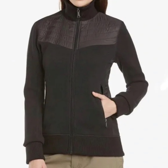 MARMOT Women's Black Quilted Knit Full Zip Outdoor Sweater Jacket Size Large - Picture 1 of 7